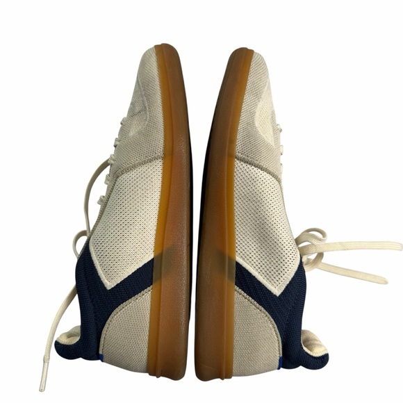 Rothys RS01 Sneaker Hudson Off White Khaki Cream Blue gum sole Mens 8 - Picture 7 of 8